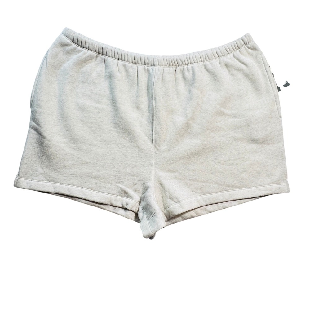 Wild Fable Women's 1X Fleece Sweat Shorts Heather Oatmeal NWT Elastic Waist